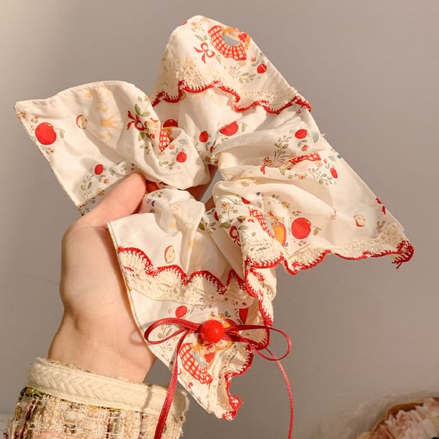 Show Mind-Bow Lace Trim Scrunchie
