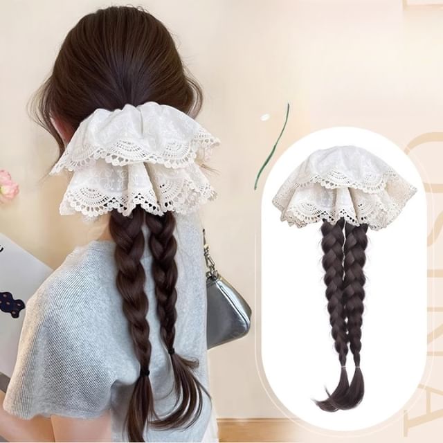 Jasmintinea-Braided Hair Extension with Lace Scrunchie
