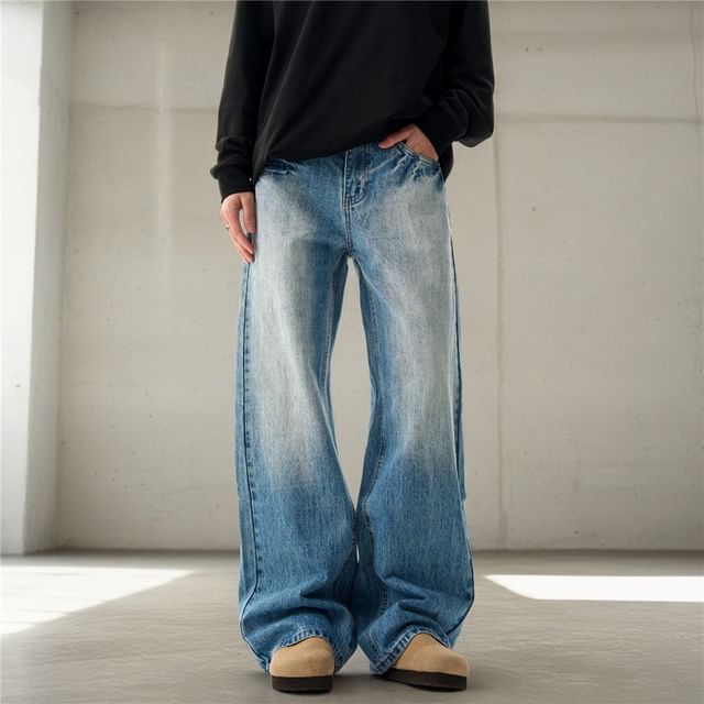 2DAWGS-Mid Rise Washed Wide Leg Jeans