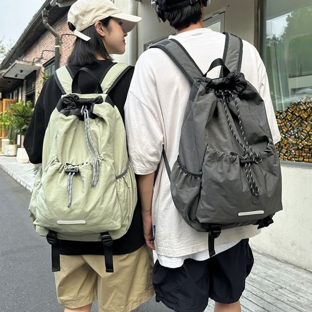 HOVERUP-Drawstring Multi-Pocket Backpack