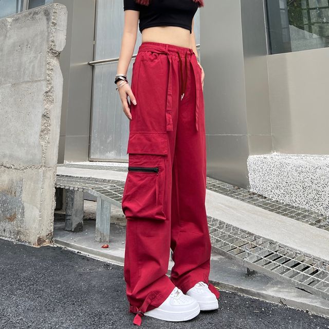 red baggy pants