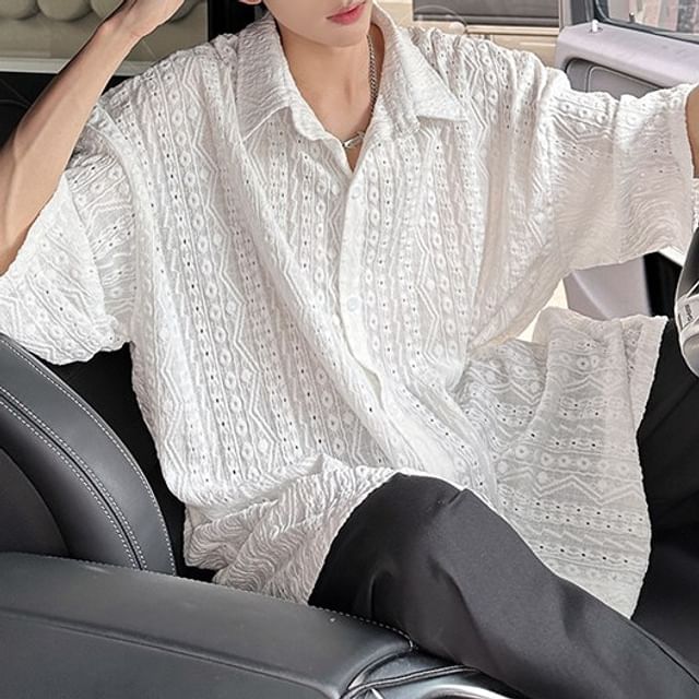 emeisa-34-Sleeve Plain Shirt