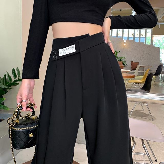 Gremora - High Waist Wide Leg Dress Pants (Various Designs) | YesStyle