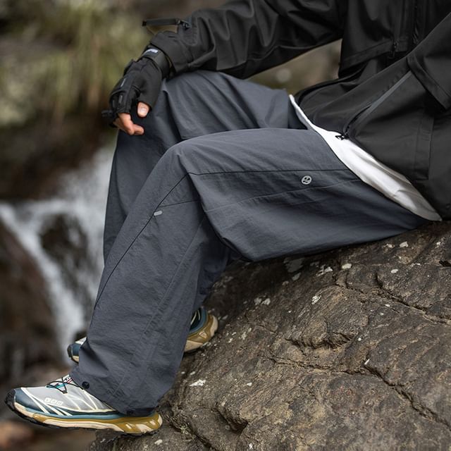Really Point-High Waist Plain Wide Leg Cargo Pants