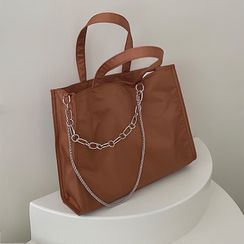 NiniChloe - Chain Strap Nylon Carryall Bag