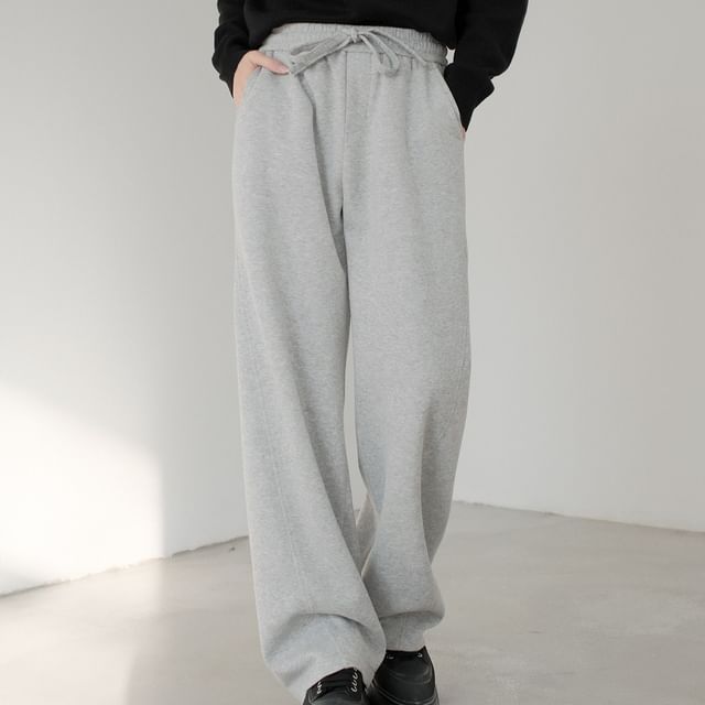 DAZO Studios-High Waist Plain Straight Leg Sweatpants