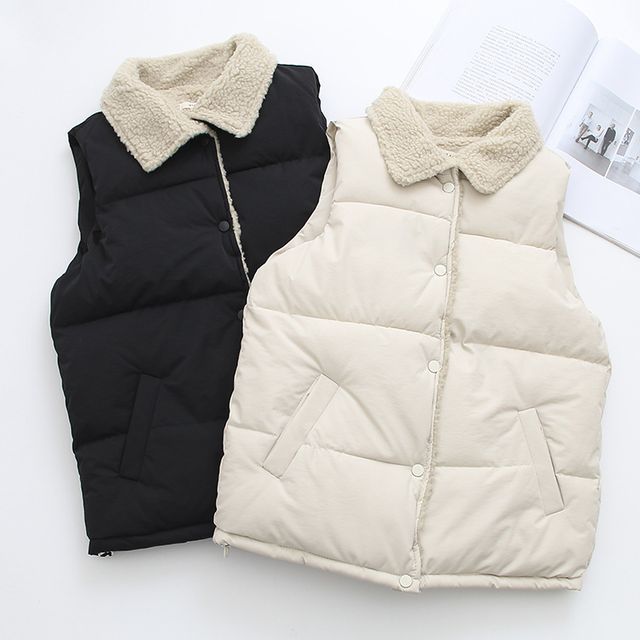Aigan - Faux Shearling Padded Vest | YesStyle