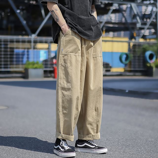 Ffodia-Mid Rise Plain Harem Cargo Pants