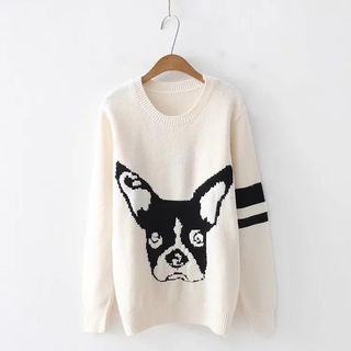 dog print sweater