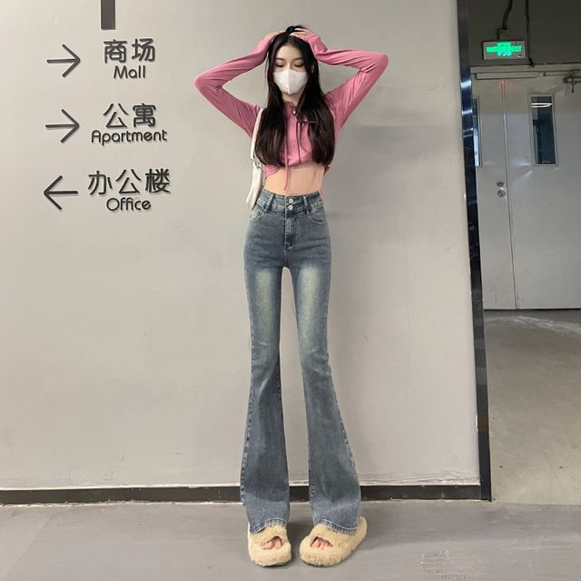 Denimot-High Rise Flared Jeans Various Designs