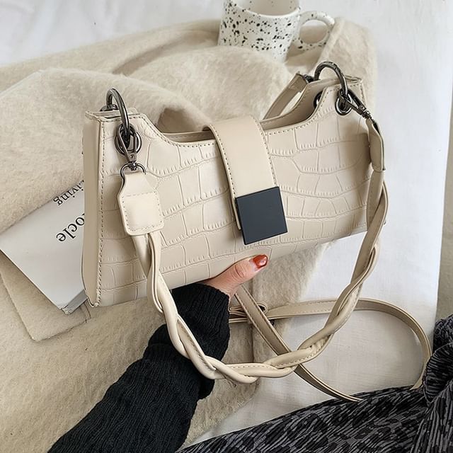 Basaran-Crocodile Grain Crossbody Shoulder Bag