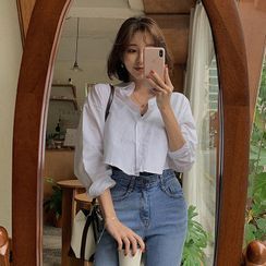 MERONGSHOP - Cropped Cotton Shirt MERONGSHOP - Cropped Cotton Shirt