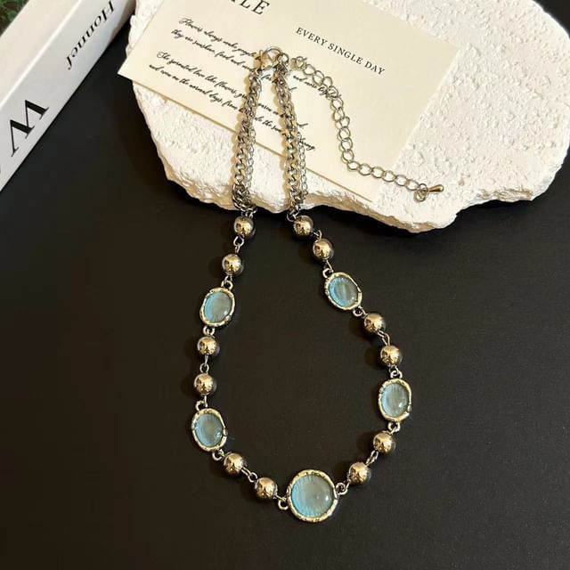 Lilafey-Beaded Gemstone Necklace