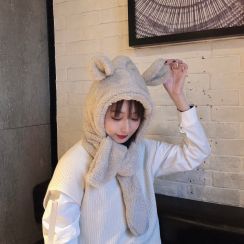 Cat with Hat - Bear Ear Hat With Scarf Cat with Hat - Bear Ear Hat With Scarf