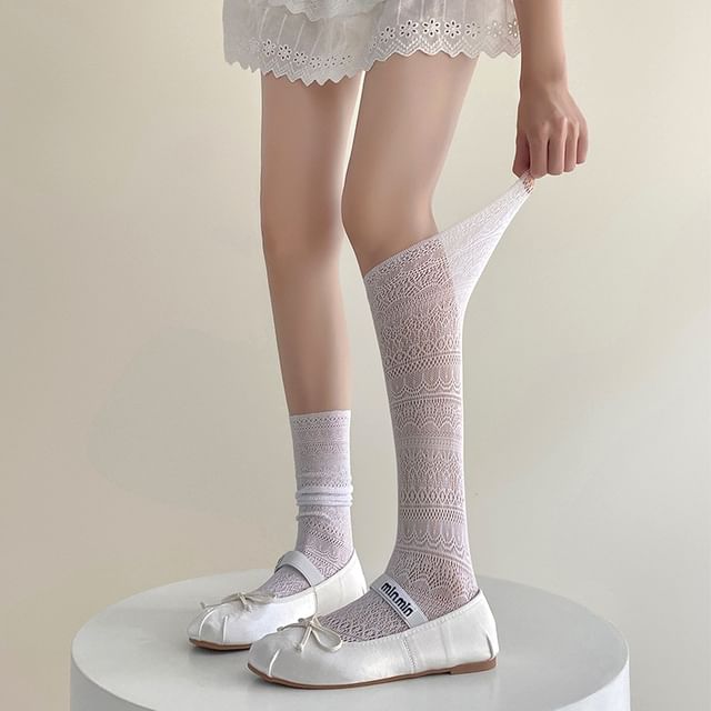 Doowex-Plain Pointelle Socks