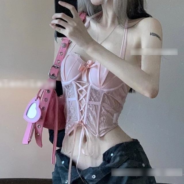 Gecko-Lace Bustier Panties Set