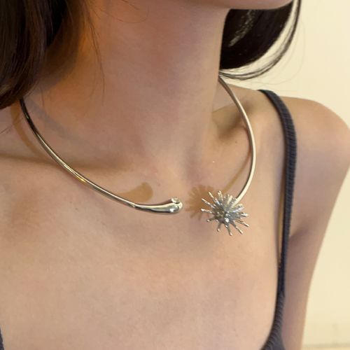 Style and compare Yellow Stone-Studded Open Choker Necklace | accessories |  Sociomix