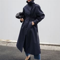 Button-Up Long Trench Coat