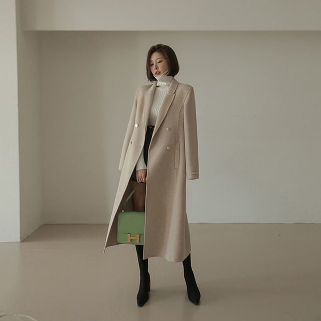 DABAGIRL Manteau Chesterfield long fait à la main YesStyle