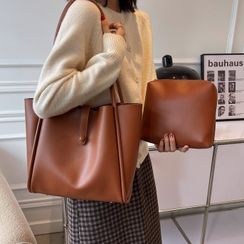 OLGALOG - Faux Leather Tote Bag