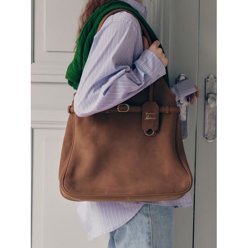 トートバッグ rolarola SUEDE HOBO BAG CAMEL 5007145464 rolarola - Buckle Suede Hobo Bag (Camel) | YesStyle
