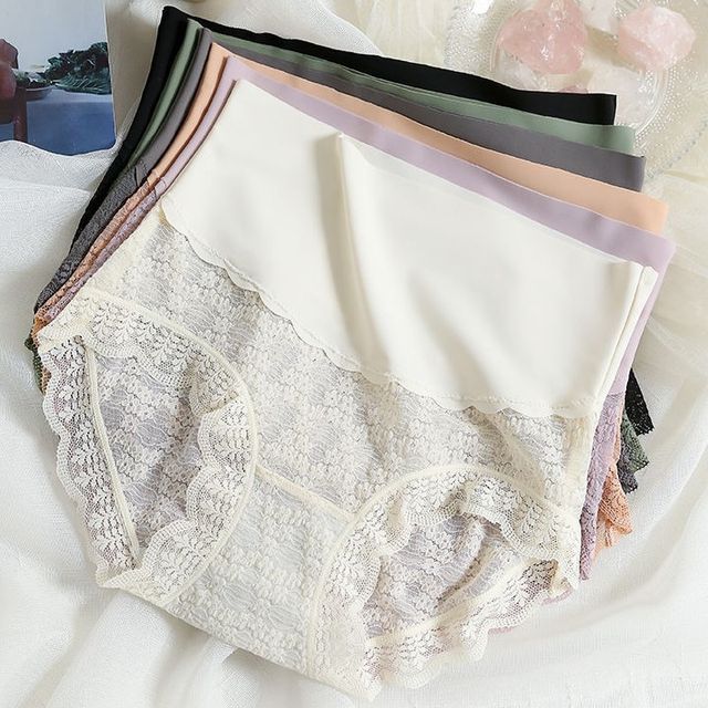 fromflora - Plain Lace Trim Panties
