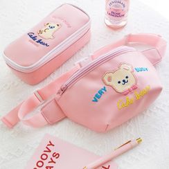 云木良品 - 卡通熊刺绣斜背包 云木良品 - 卡通熊刺绣斜背包