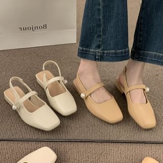Karlao-Square Toe Slingback Mary Jane Shoes
