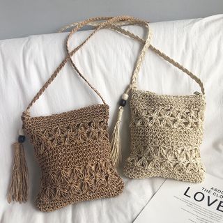 utin - 流苏编织斜挎包