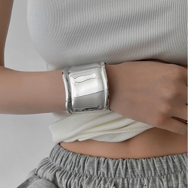 Jael-Irregular Polished Alloy Open Bangle Various Designs