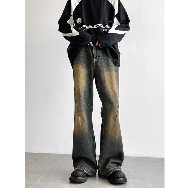Savenne-Mid Rise Washed Flared Jeans