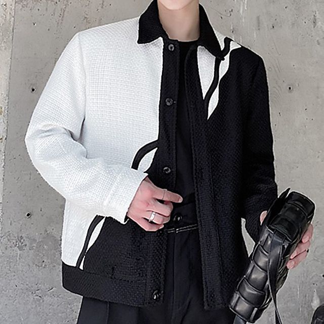 Bjorn - Long Sleeve Color Block Tweed Blazer | YesStyle