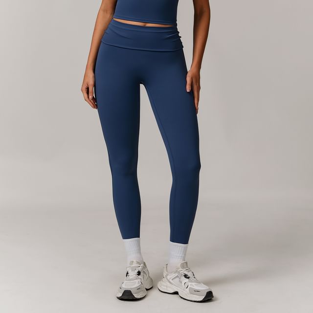 Skinniano-Mid Rise Plain Yoga Pants