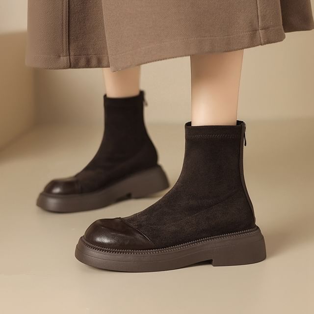 Cinnabelle-Platform Chunky Heel Short Boots
