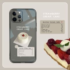 Trendie - Strawberry Cake Transparent Phone Case - iPhone 13 Pro Max / 13 Pro / 13 / 13 mini / 12 Pro Max / 12 Pro / 12 / 12 mini / 11 Pro Max / 11 Pro / 11 / SE / XS Max / XS / XR / X / SE 2 / 8 / 8 Plus / 7 / 7 Plus
