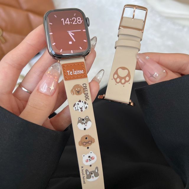 Quirtz - Animal Print Genuine Leather Apple Watch Band | YesStyle