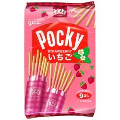 Glico - Pocky Biscuit Sticks Strawberry Flavor Family Pack (Pack of 9) Glico - Pocky Biscuit Sticks Strawberry Flavor Family Pack (Pack of 9)