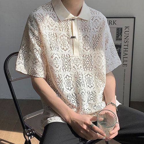 Furtheron - Short-Sleeve Lace Polo Shirt | YesStyle