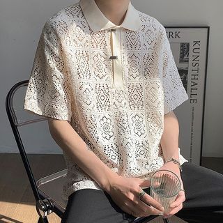 レディース LACE POLO SHIRT ElCHELE