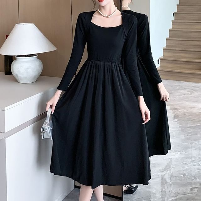 chinese dress ladies Boden Women's Naomi Long Sleeve Jersey Dress in Black