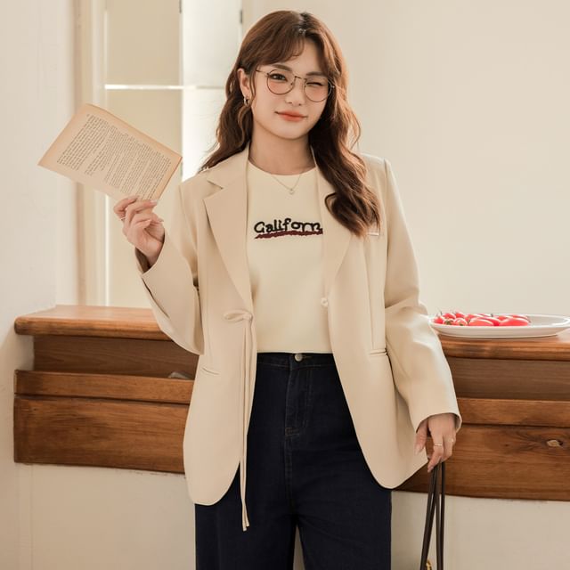 Appelsin-Frog Buttoned Plain Blazer