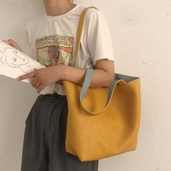 Kazaram - Faux Leather Tote Bag Kazaram - Faux Leather Tote Bag