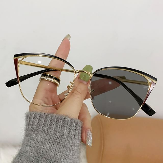 Aisyi-Square Metal Frame Photochromic Sunglasses