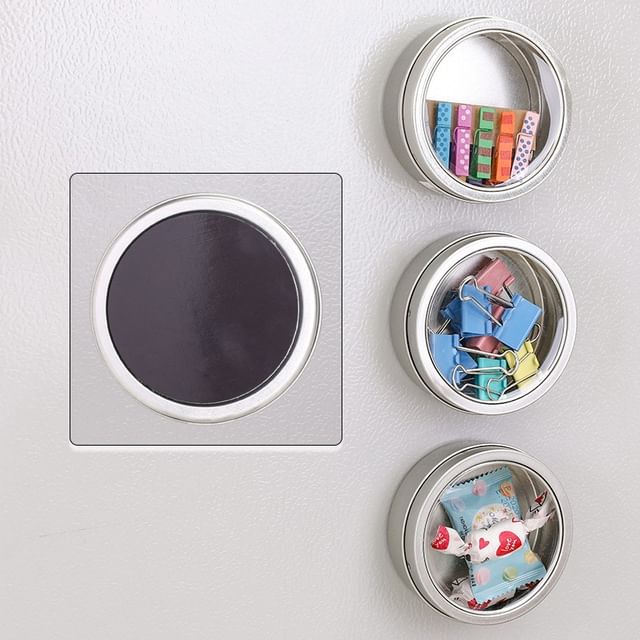 Lazy Corner-Round Alloy Storage Case Fridge Magnet