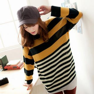 Tokyo Fashion V-Neck Striped Sweater | YesStyle