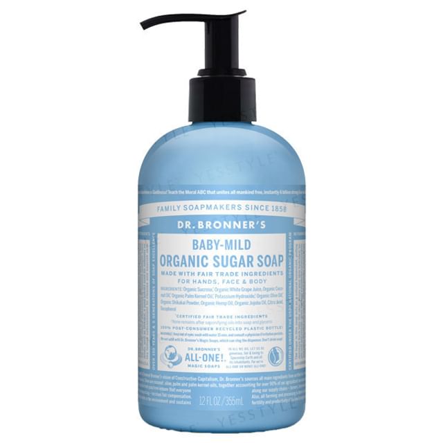 Dr. Bronner's Organic Sugar Body Soap Baby Mild Unscented YesStyle