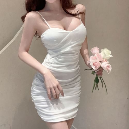 Plain white cheap bodycon dress