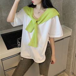 Natta - Elbow-Sleeve T-Shirt / Shawl Natta - Elbow-Sleeve T-Shirt / Shawl