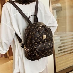 Merlain - Patterned Faux Leather Backpack Merlain - Patterned Faux Leather Backpack