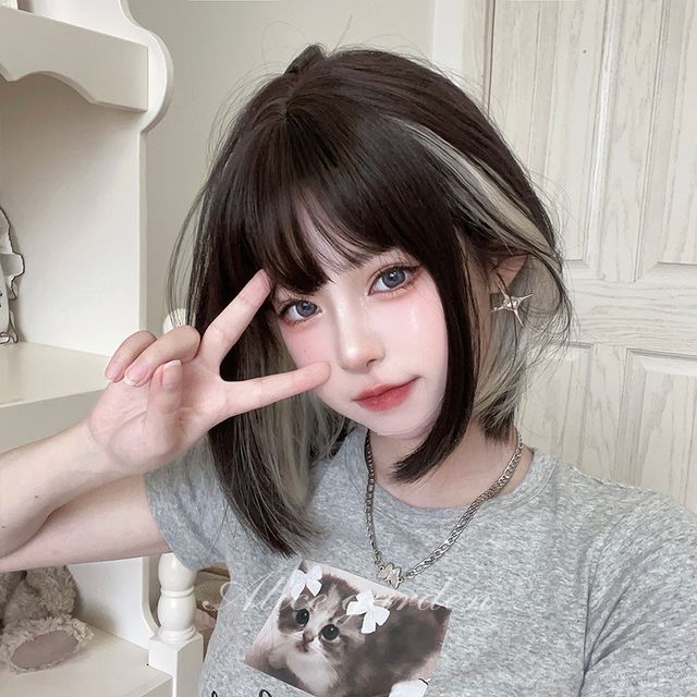 Jellyfish-Short Full Wig - Bob Highlight